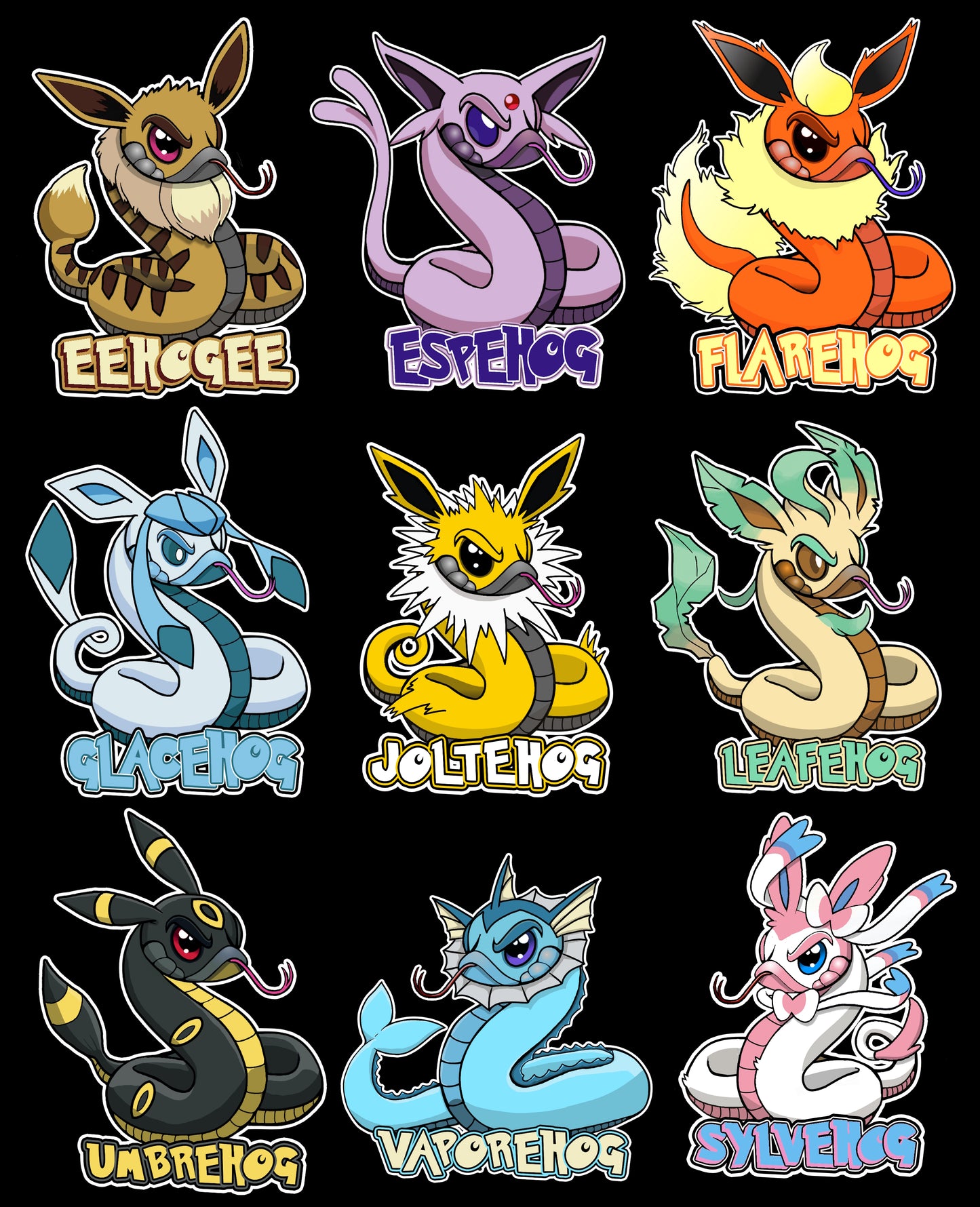 Pokehogs EeHogee Evolutions Sticker Set