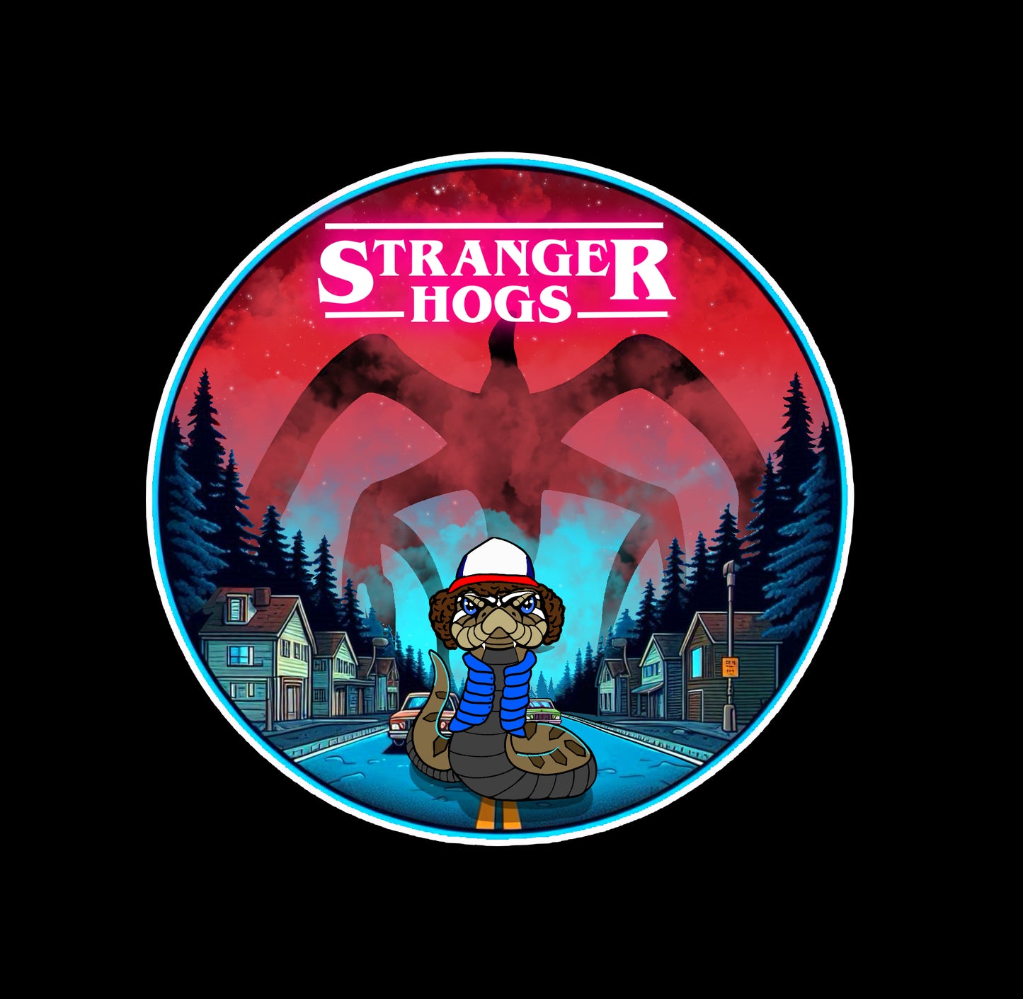Stranger Hogs "Dustin" Large Sticker