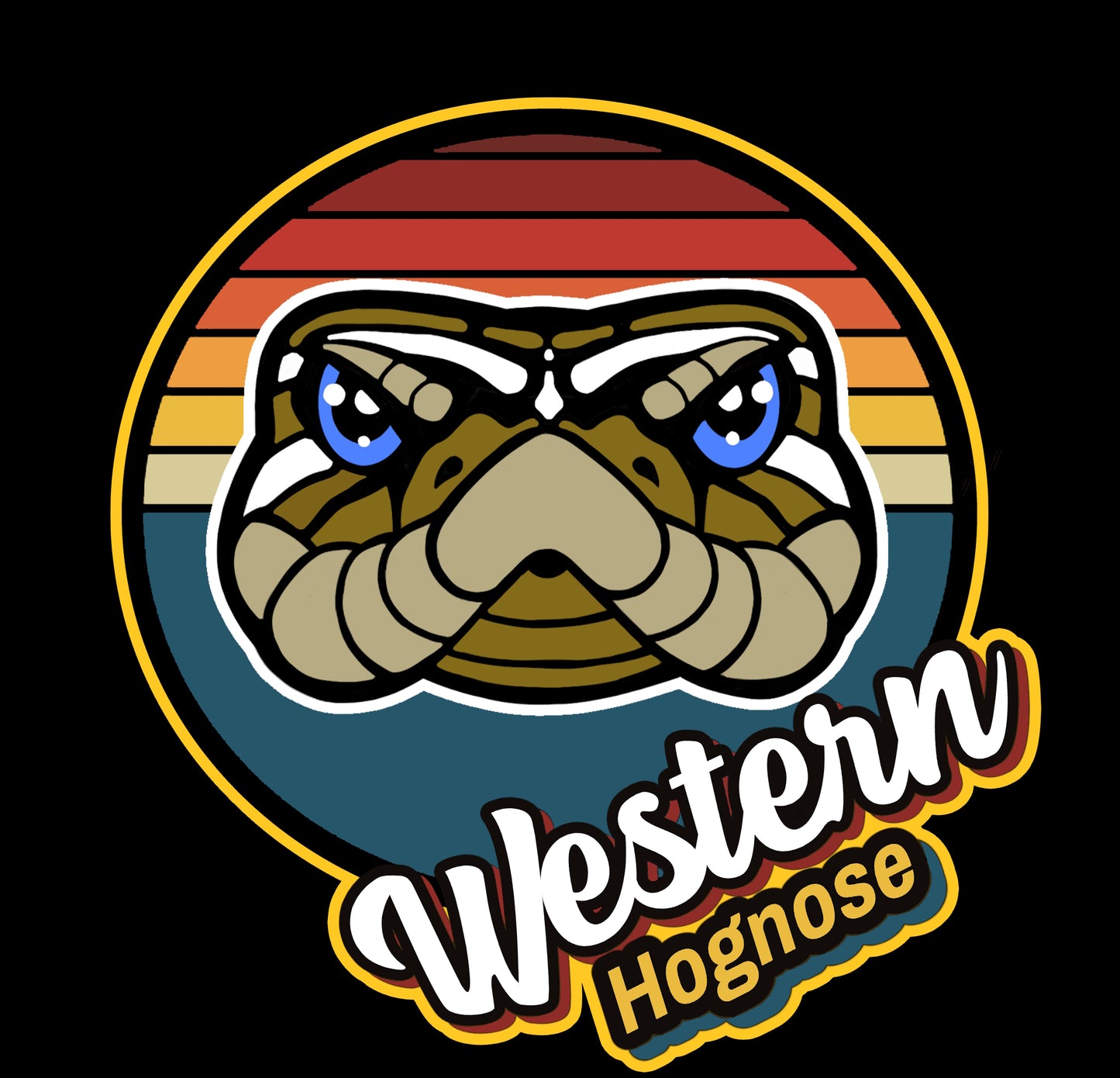 Retro Sunset Western Hognose Large Sticker