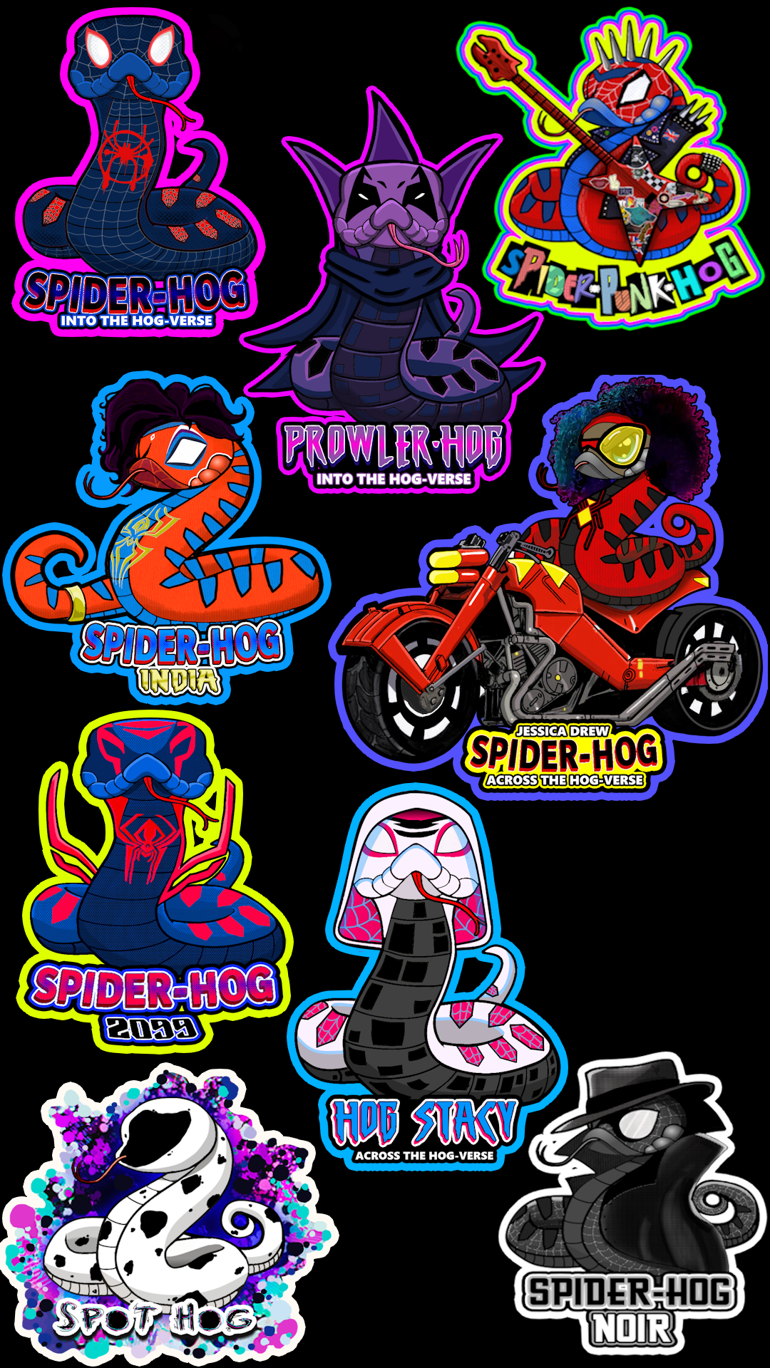 Spider-Hogs Sticker Set