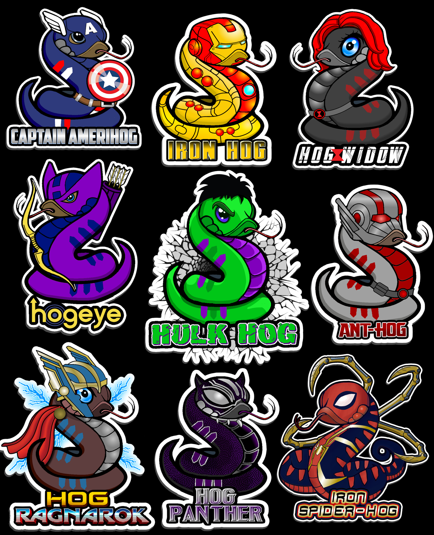 Hogvengers Sticker Set