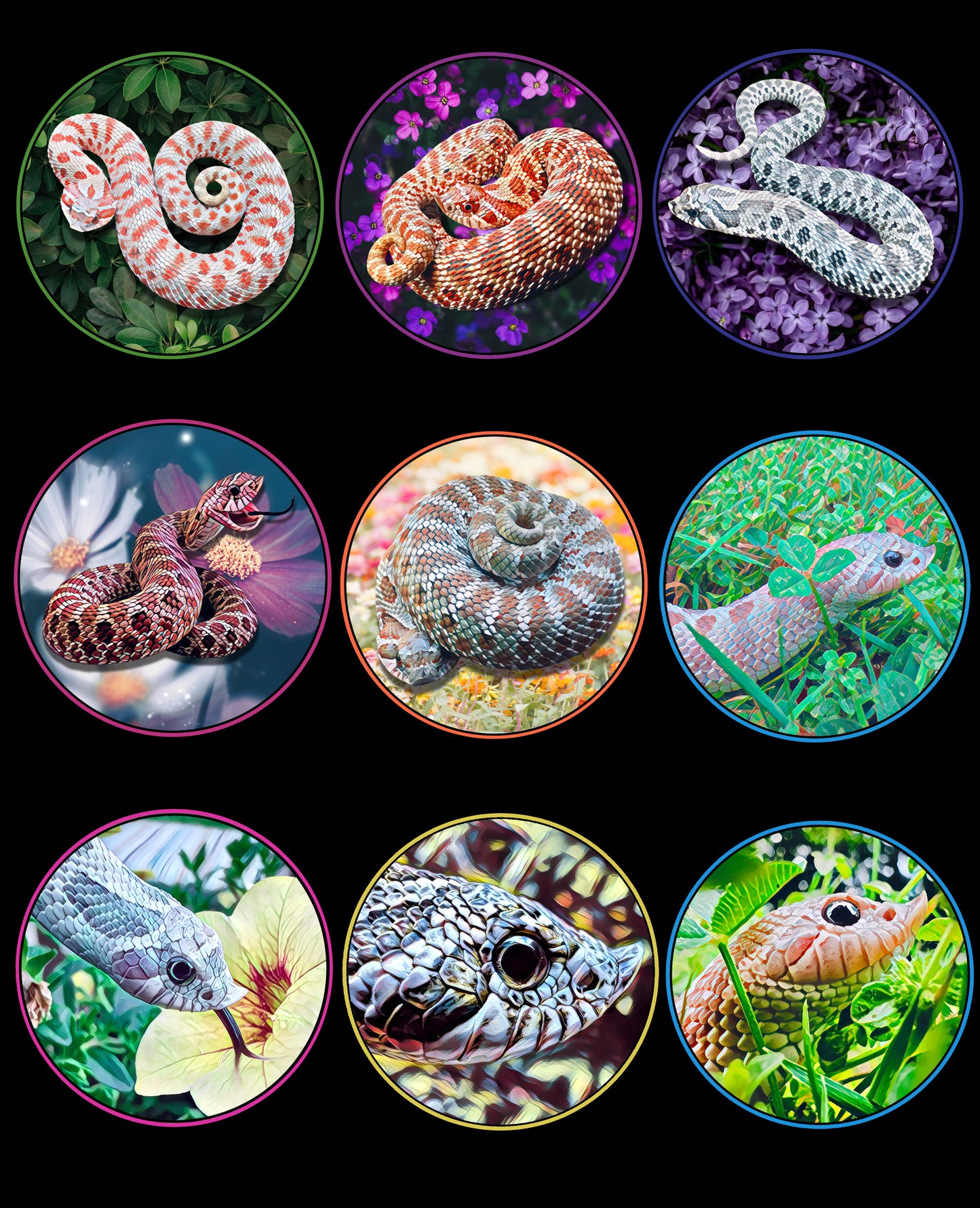 Western Hognose Round Sticker Set