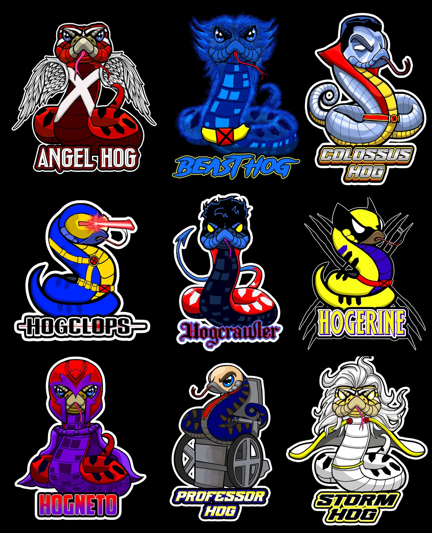 X-Hogs Sticker Set