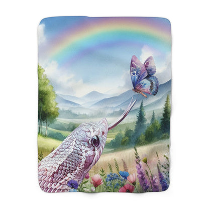 Rainbow Hog Sherpa Fleece Blanket